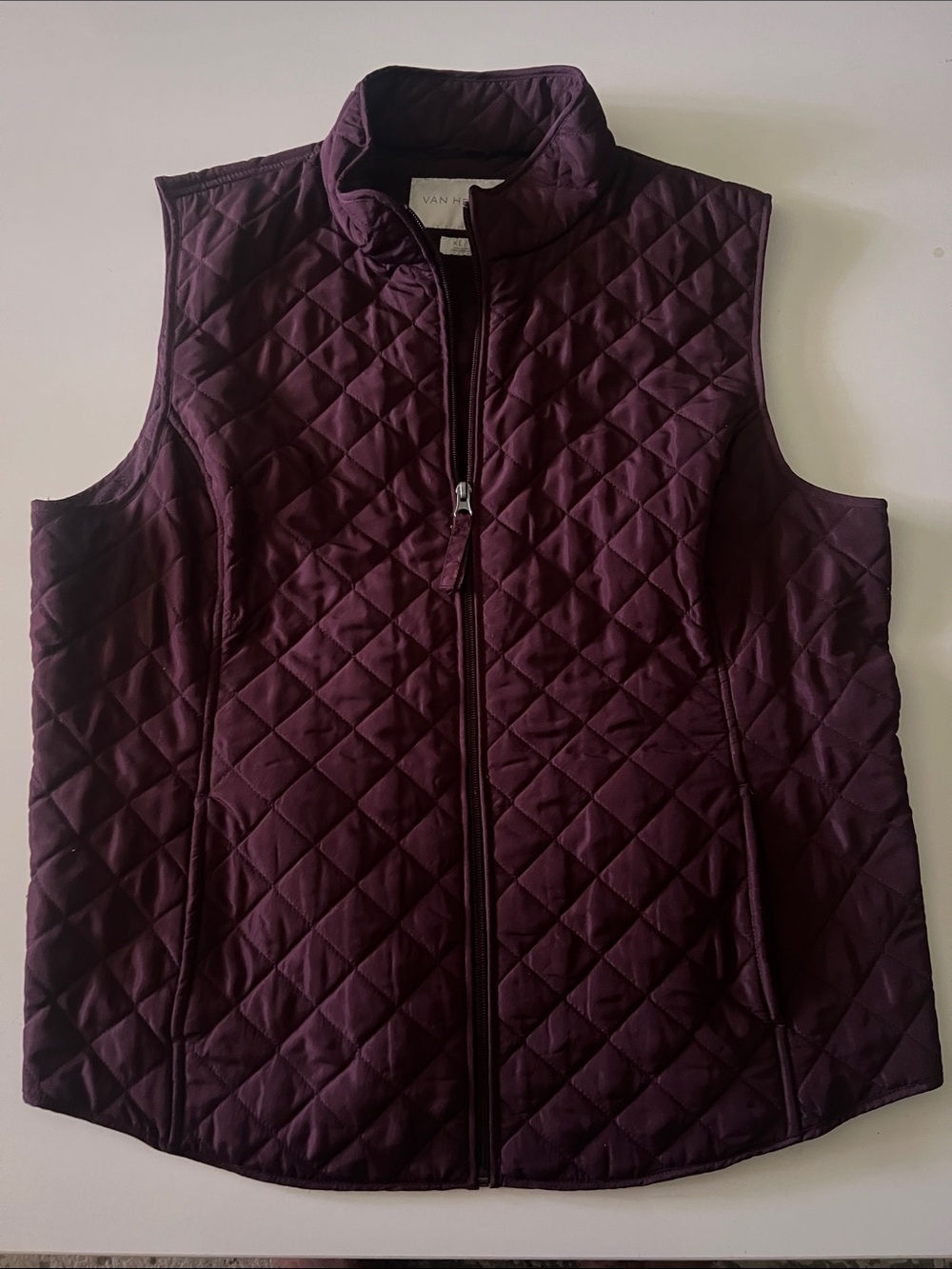 Van Heusen Quilted Sleeveless Vest - Deep Plum